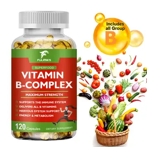 Vitamin B Complex for Men & Women - Riboflavin B2, B12, B1, B3, B5, B6, B7, B8, B9 | Vitamin C, Choline, Inositol - B-Complex Supplement - Energy, Brain & Heart Support - 120 Vegan Capsules