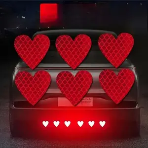 Yitap 12-Piece Reflective Heart-Shaped Car Stickers, Automobile Decals, Night High Visibility Safety Warning Decals, Waterproof Sunproof for Bumper Window Laptop