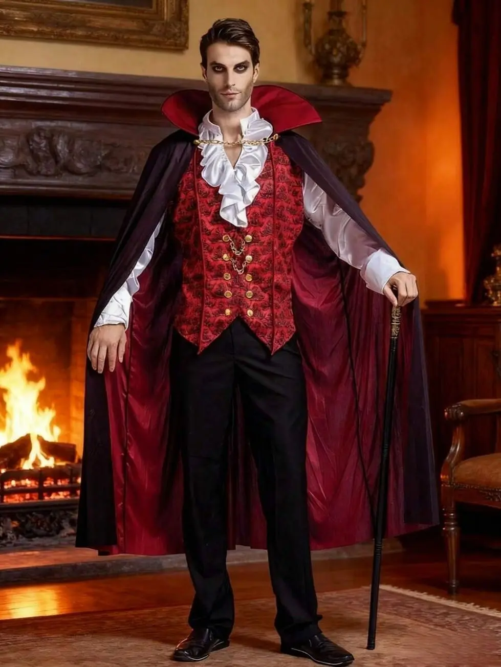 Joyfy Halloween Vampire Costume, Vampire Role-Playing Outfit For Adults, Halloween Cosplay Dress Up Party