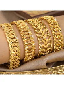 Cross-border fashion chunky bracelet, engraved and frosted, men's light luxury with a high-end feel, starry sky bracelet