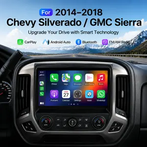 Car Stereo for Chevy Silverado GMC Sierra 2014-2018, 10.1" Android 14 Head Unit with Wireless Apple CarPlay & Android Auto, Touch Screen Radio, Bluetooth, SWC, Backup Camera Support