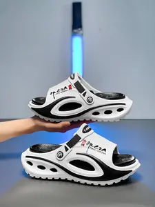 Men's Summer New Two-Wear Slide Sandals, Thick Sole Anti-Slip Beach Slippers, Fashion Casual Outdoor Slip-Ons, Breathable Toe-Exposed Shoes