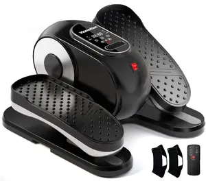 Viamotion Under Desk Elliptical Machine, Leg Exerciser as Seen on TV While Sitting for Senior with Remote Control, Portable & Quiet Pedal Exerciser with 12 Adjustable Speed, Black