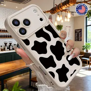 Trendy Cow Print Pattern Design Case for iPhone 17 16 15 14 Pro Max 13 12 11 XR XS Plus Air Slim Shockproof Anti Scratch Protective Durable TPU Cover