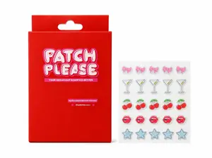 Patch Please Pimple Patches | 5 Y2K Designs | 100% Hydrocolloid Acne Spot Treatment | Cherries, Martini, Cheetah, Bow & Lips | 25 Count