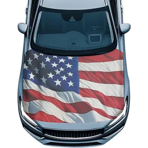 American Hood Flag Cover Stretch Polyester Fabric Cover Car Hood Covers Protector Easy Installation Removable Automotive Accessories Suitable for Cars