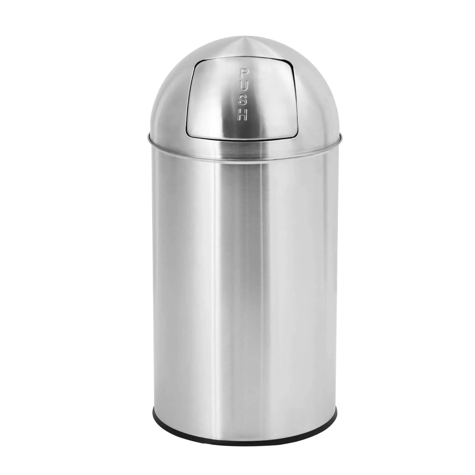 GARVEE 18 Gallon/70 L Stainless Steel Commercial Trash Can with Push Lid, Fingerprint-Proof, Heavy Duty Cylindrical Waste Bin, Removable Inner Bucket for Outdoor and Commercial Use