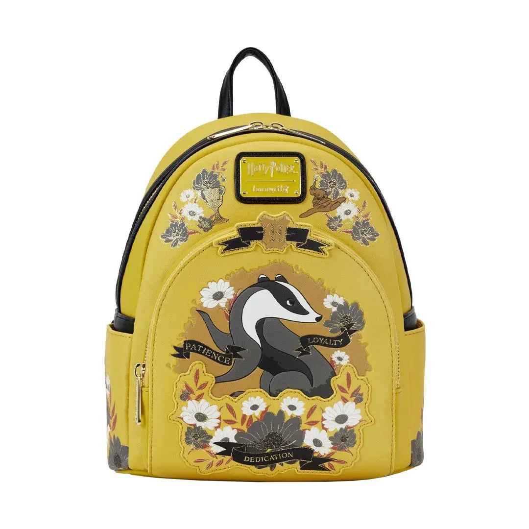 Loungefly Warner Brothers Harry Potter Hufflepuff House Tattoo Mini Backpack, Functional Backpack Bags