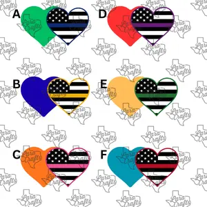 Color Line Heart Acrylic Blank + Printed Decal