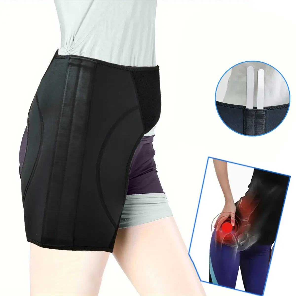 Adjustable Hip Joint Support Brace, Thigh Support Compression Wrap, Groin Muscle Protection, Ideal for Gym & Sports, Fitness Training, Work Out, Snug Fit Band