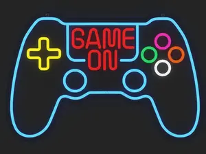 Dimmable LED Gamer Neon Sign with Adjustable RGB Lighting, Game Controller Indoor Wall Mount Art, Ideal Gift for Gamers