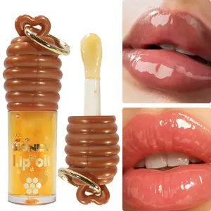 Honey Lip Oil - Keychain for easy carrying and quick drying formula. Long-lasting color - Moisturizing and hydrating. Jelly-like texture for smooth lips Moisture Clear Gift Glossy
