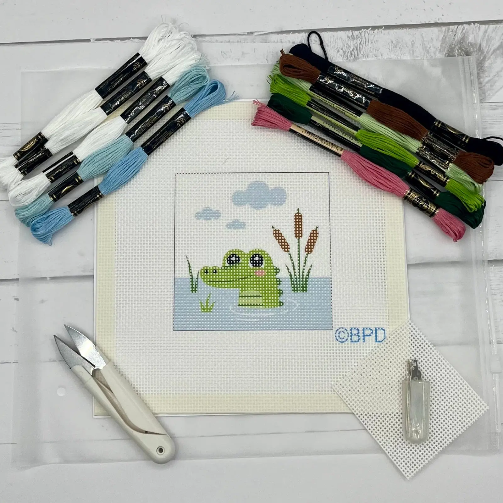 Marsh Gator Needlepoint Design