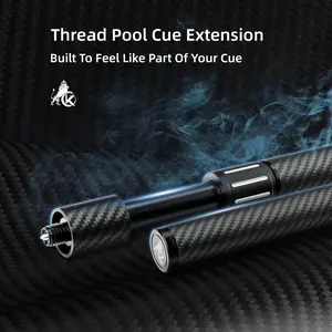 Konllen Carbon Fiber Pool Cue Extension , Adjustable with Three Bumpers, Durable Billiards Accessory for Enhanced Performance