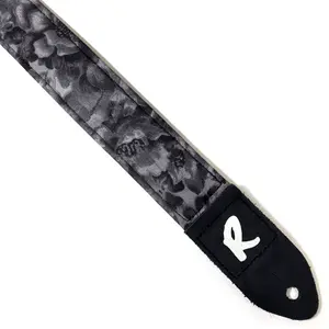 Black Floral Ukulele Strap - Handmade - Double Padded-Cool Ukulele Strap -