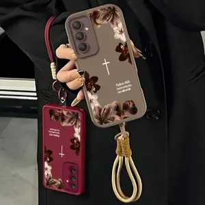 Vintage Floral Aesthetics Smartphone Casing for Galaxy A15, Christian Psalms 46:5 Cross Design, Matte Finish Anti-Drop Bumper, Religious Birthday Gift for Her, Cellphone Handheld Accessories