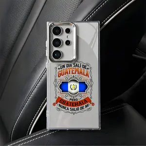 Guatemala Flag Blue and White Retro Pattern Aesthetic Soft Phone Cases For SAMSUNG GALAXY S25 S24 S23 S22 A14 A15 A16 A25 A26 A34 A36 A53 A54 A55 A56 FE PLUS ULTRA EDGE 5G Clear Silicone TPU Electroplating Lens Frame Shockproof Phone Cases Cover L1695