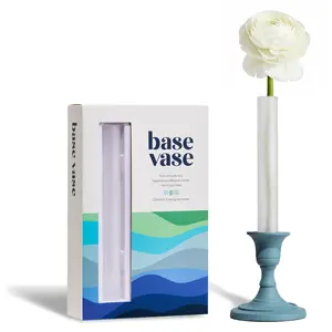 Base Vase 3-Pack (Frosted) - The Original Bud Vase That Fits in Taper Candle Holders | Create Floral Arrangements for Tablescapes, Centerpieces, Weddings and Home Decor