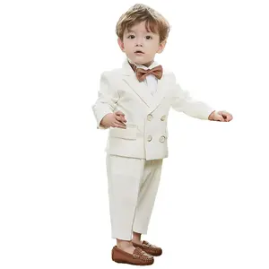 Handsome White Kids Smart Casual Suit - Comfortable Toddler to Big Kid Outfit | Perfect for Christmas Party & Birthday Celebrations | Holiday Stocking Stuffers #KidsChristmasPartyOutfit #ToddlerHolidaySuit #WhiteBirthdayOutfit #KidsFestiveWea