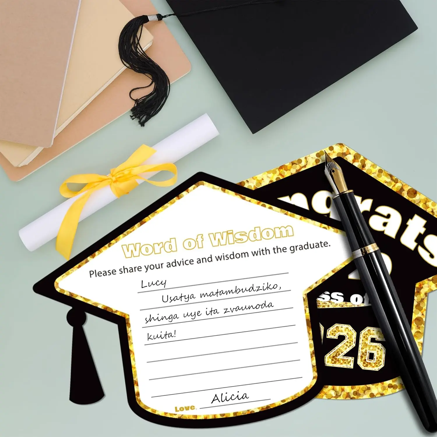 Advice for the Graduate Cards - 40 Pack Advice and Wishes Cards - Graduation Party Decorations - Graduation Decorations Class of 2026 2027 | Congrats Grad Card for Class of 2026 Announcements