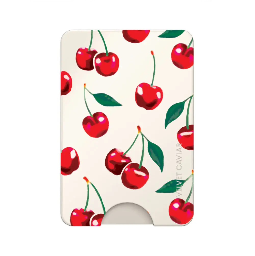 Velvet Caviar Women's Slim Mon Cheri Cherry MagSafe Wallet, Everyday Carry, 2 In 1 Women's Wallets, Attachment Women's Wallets, Built-In Card Holder Women's Wallets