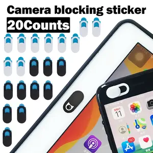 20 Counts Webcam Cover Slide Ultra-Thin, 10Black 10White Laptop Web Camera Cover for Privacy Protection