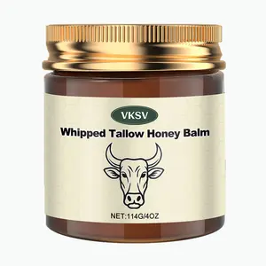 Whipped Grass-Fed Beef Tallow Honey Balm - 4 Oz,Moisturizing Cream for Soft, Smooth Skin - Handmade All-Natural Moisturize