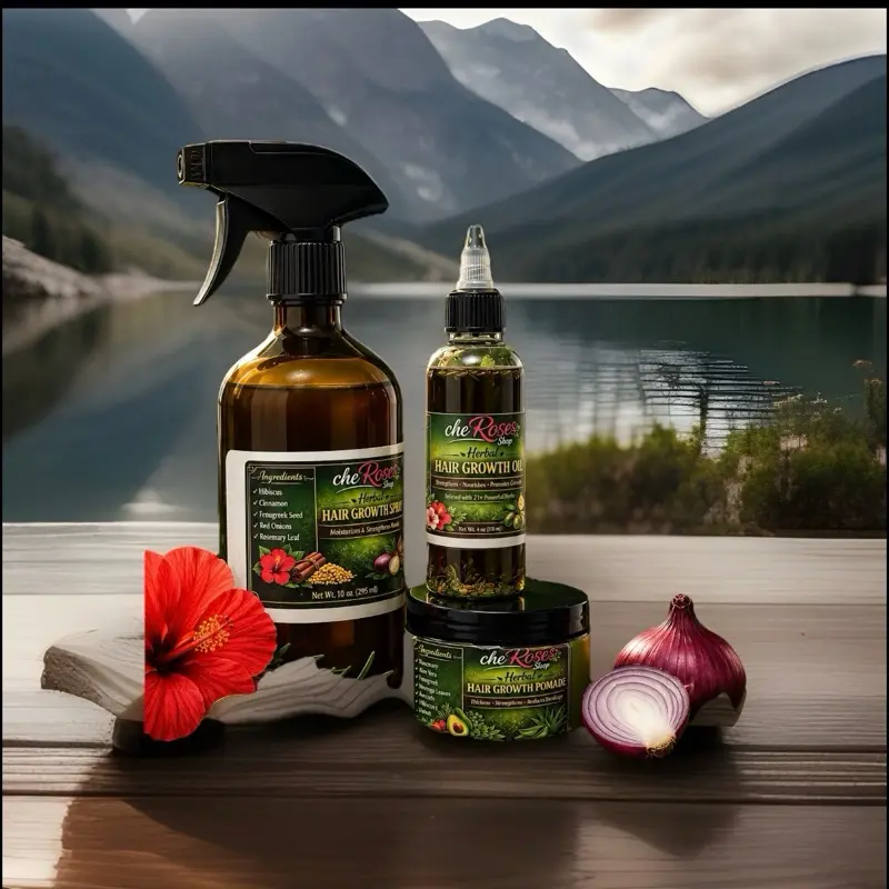 CheRose Unisex 4oz Haircare Trio Set - Hydrating Mist, Moisture-Boosting Oil, Gentle Pomade for Dry Curly Hair Hydrate & Scalp Care Moisturizer