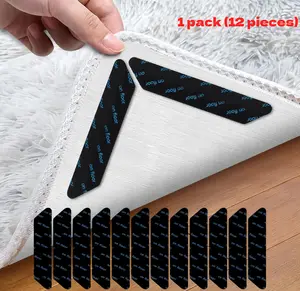 Room Essentials Anti-Slip Rug Stopper, Self-Adhesive Floor Adhesion Tape, Reusable Carpet Corner Gripper, Floor Protector for Home Living Room & Bedroom Household Carpet Accessories