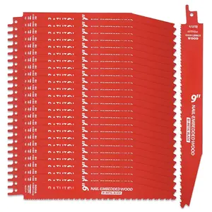 25 Pack 9 Inch 6/12 Tpi Reciprocating   for  and -Embedded  , Bi-Metal Sawzall  with 8% Cobalt for  Life and   Speed