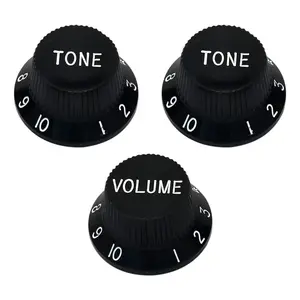 Guitar Speed Knobs 1Volume 2 ToneControl Knobs for Fender Strat Electric Black