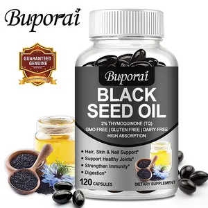 Buporai - Black Seed Oil Capsules, Strong Cold Pressed, Black Seed Oil 1000 mg - Hair, Skin & Nail Support, Supports Healthy Joints - 120 Capsules