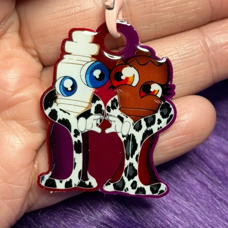 TADC Kinger and Queenie Handmade Shrinky Dink Resin Keychain