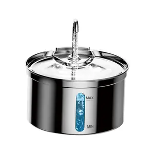 118oz Cat Water Fountain Stainless Steel Pet Drinking Fountain For Cats Indoor with Quiet pump, Replacement Filters