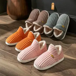 Womens Mens Slippers Retro Memory Foam Cute Cartoon Plush Fluffy Warm Fur Lined slippers Indoor House Home Winter Shoes