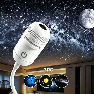 AMYTHYLLA  Sleep Guardian, Romantic Dream Machine, 2-in-1 USB Portable Mini LED Galaxy Projector Night Light to Heal Your Soul - 3 Projection Films, Novelty Dimmable Wall Lamp for Adults’ Bedrooms and Cars, Adjustable Light Color, Ambient Dimmable Led