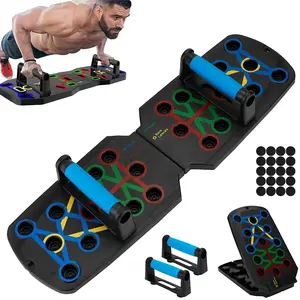 28-in-1 Push Up Board System, Compact Folding Heavy-Duty Upper Body Trainer with 300lbs Capacity Secure Base, Supports 300lbs for Chest, Arms Strength Training