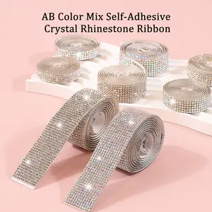 Nail art stickers diamond strips self-adhesive whole adhesive mesh colorful magnetic stickers wholesale hot selling DIY jewelry