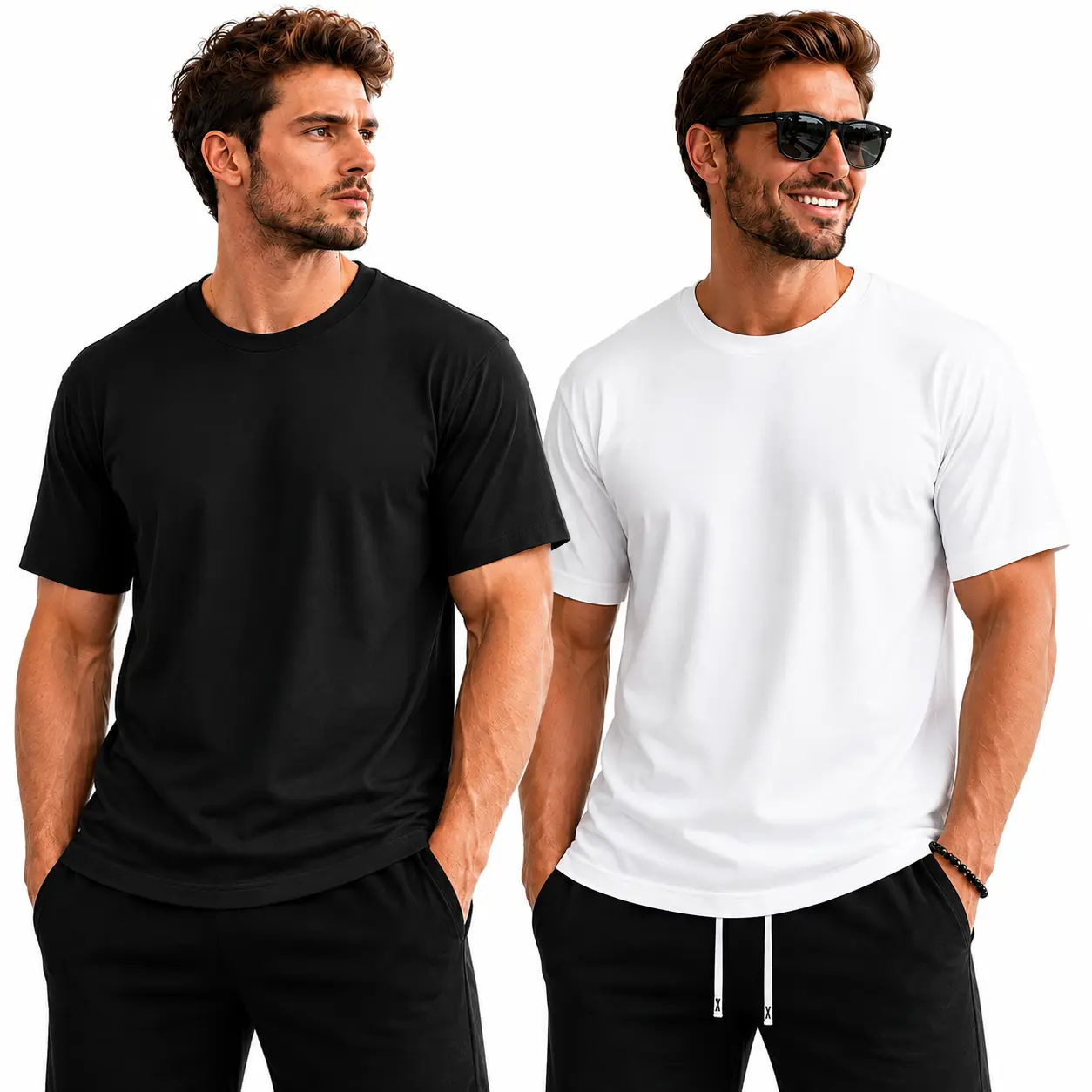 Men's Cotton Short Sleeve T-Shirt, Plain Crew Neck Casual Basic Tee, Classic Solid Color Everyday Top for Summer, Work, Travel, Streetwear, Weekend, Layering, Lounge, Gym Warm Up, Outdoor Activities and Vacation,