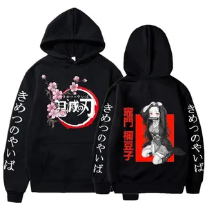 New Anime Demon Slayer Kimetsu No Yaiba Kamado Nezuko Graphic Print Hoodie Long Sleeve Pullover Casual Fashion Top 6