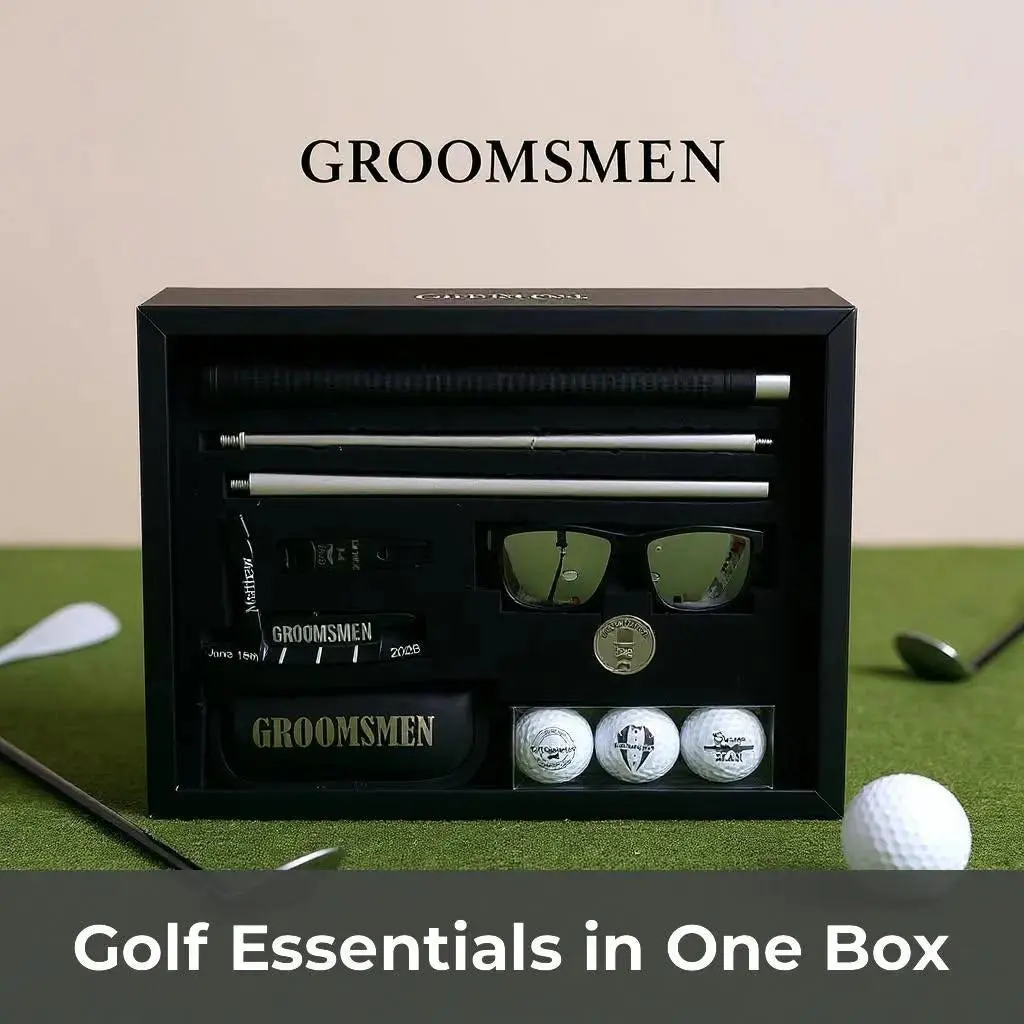Personalized Groomsmen Golf Gift Set: Engraved Putter & Accessories