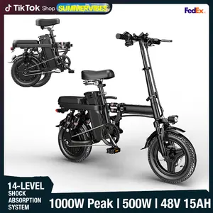 Summervibes Adult Folding Commuter E-Bike - 500W Motor, 48V 15Ah Battery, 100Km Range, Dual Disc Brakes, 16-Layer Shock Absorption, High-Speed, UL2849 Certified, Wheel Pedals (Ebike for Adults, Folding Ebike)