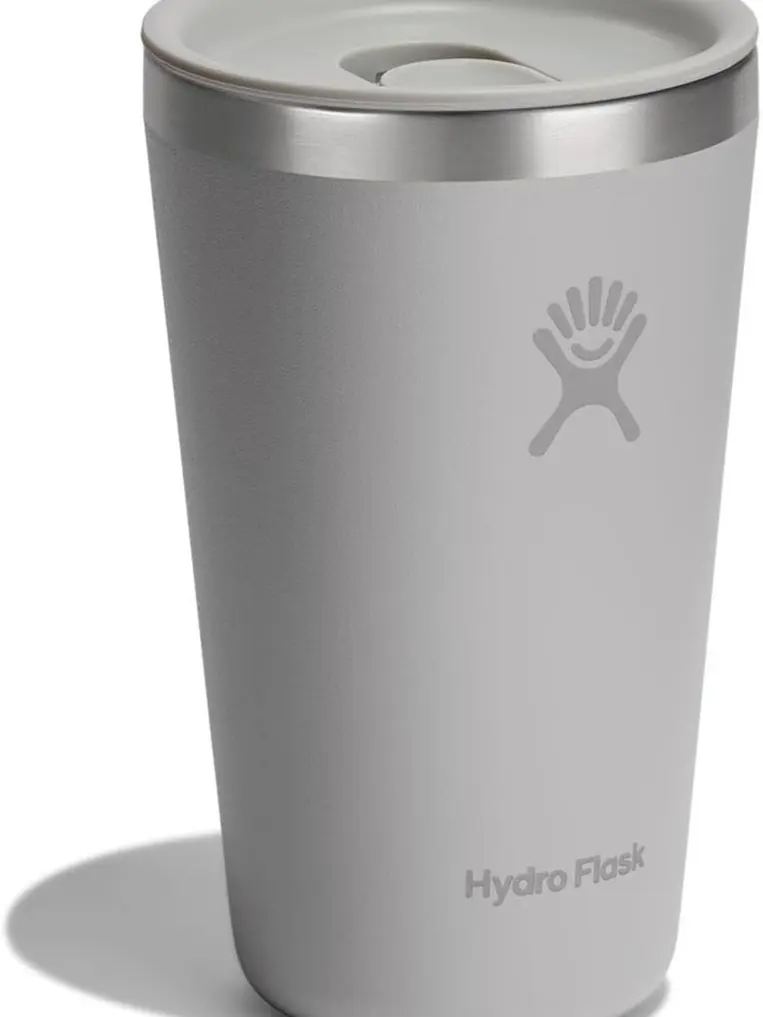 Hydro Flask All Around Tumbler Press-In Lid, Insulated Travel Mug, Stainless Steel Coffee Cup 16 Oz Tonal Birch Gray