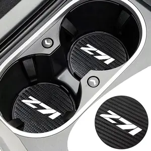For Chevrolet Z71 2Pcs Car Coaster Water Cup Bottle Holder Anti-slip Pad Mat Silica Gel Bottle Holder Pad Car Accessory