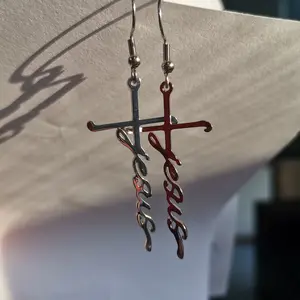 Silver Jesus Cross Earrings | Faith-Inspired Christian Jewelry for Women | Religious Statement Accessories | Lightweight & Stylish | Perfect Spiritual Gift for Teens & Adults | Trendy Faith Earrings | Budget-Friendly Fashion Jewelry for Believers
