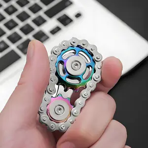 Metal Wheel Chain Fingertip Gyroscope Rotating Gear Chain Gyroscope Edc Creative Gyroscope, Unique Design, Durable Material, Stress Relief Gadgets, Edc Fidget Slider, Stress Relief Fidgeting