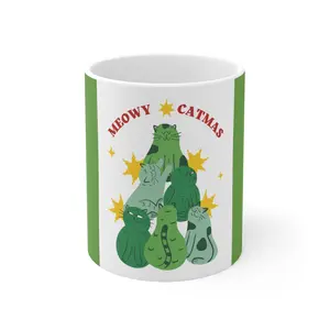 Meowy Catmas Cat Lover’s Christmas Ceramic Mug 11oz