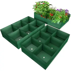 2 planting and gardening bags with 6 compartments, durable PE raised planting bed, Potato Grow Bag, suitable for potato, tomato, flower pot planting, optional 1 or 2 pieces