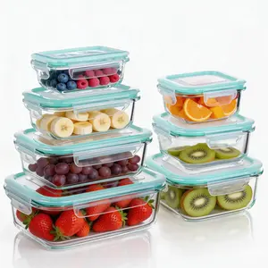Airtight Glass Food Storage Containers  Microwave & Freezer Safe  Leakproof Meal Prep Set  Fridge Organization Essential  BPA-Free & Healthy Choice