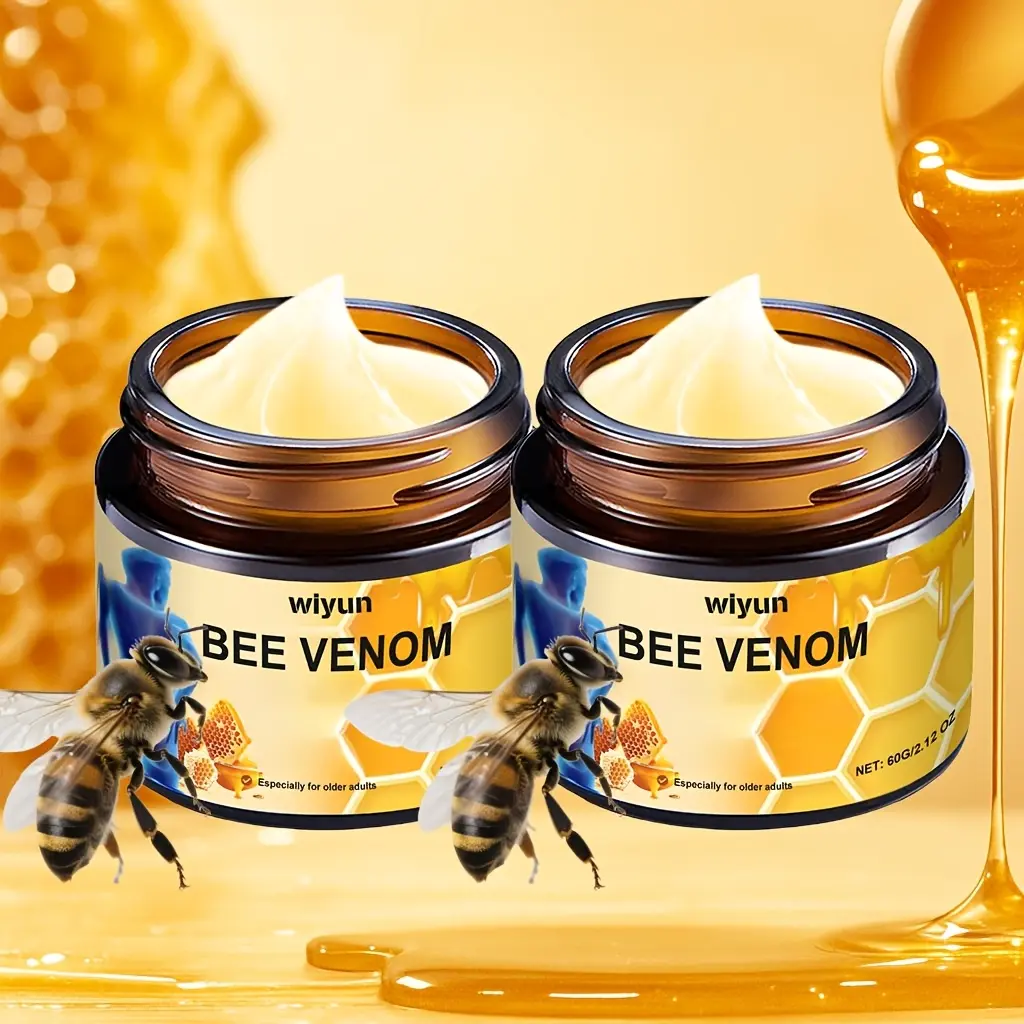 2 jars of Bee Venom Joint & Skin Care Cream | Premium Joint & Skin Cream | Gentle moisturizing, suitable for body, neck, knees, hands, legs, and waist | Designed for mature skin and individual needs